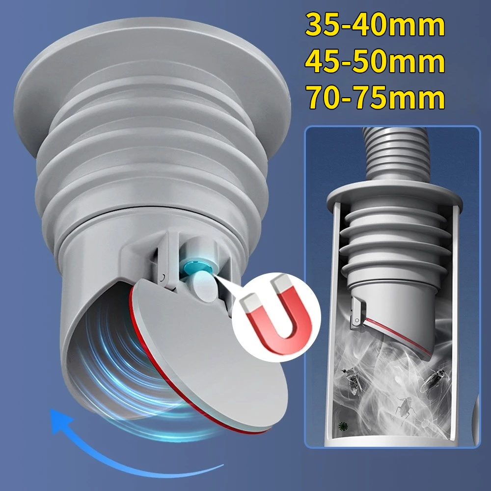 Drain Pipe Clip - 70-75mm Silicone Drains Kitchen Sink Plug