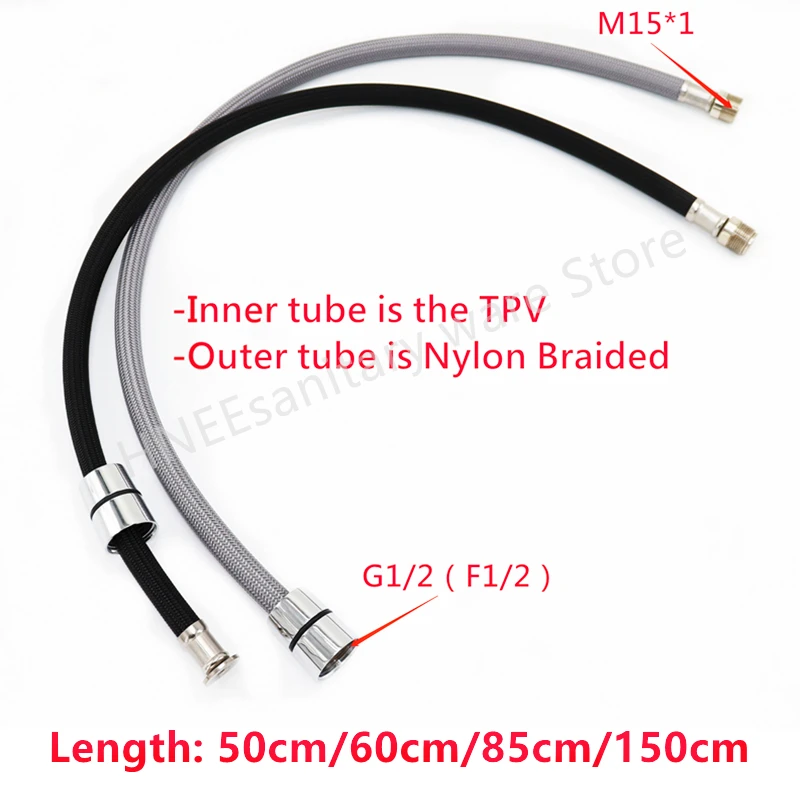 50cm/60cm/85cm/150cm F1/2 M15* - đánh giá và giá Flexible Hose Braided