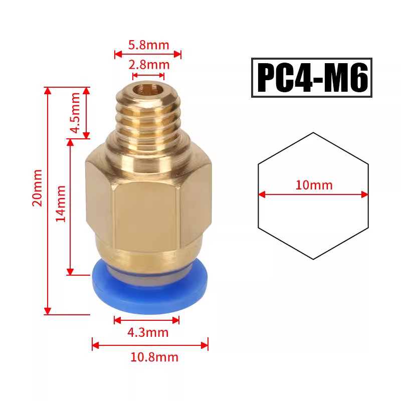 10Pcs/Lot PC4-M6 PC4-01 Quick  - đánh giá và giá Ptfe Tape Thread